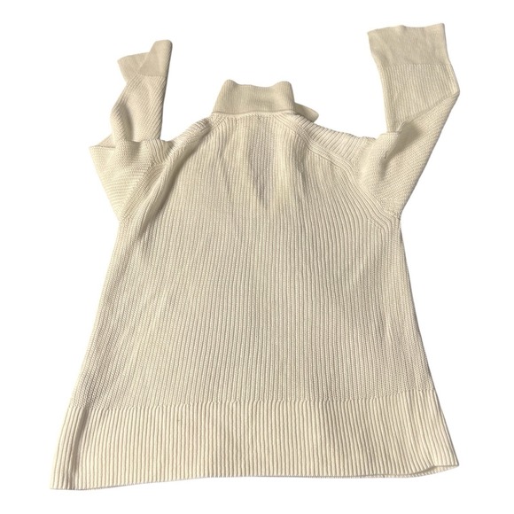 NWT J.Crew White Knit Relaxed Collared Sweater Long Sleeve V Neck‎ Size Small - Picture 6 of 6